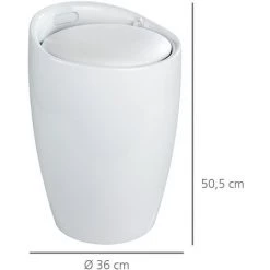 WENKO Tabouret Panier à Linge, Capacité 20 Litres, Candy Blanc, Lot De 2 éponges Offertes 9 WENKO Tabouret Panier à Linge, Capacité 20 Litres, Candy Blanc, Lot De 2 éponges Offertes -WENKO Soldes 32712521 3