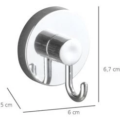 WENKO Crochet Mural Sans Percer Vacuum Loc, Lot De 2, Métal Chromé, 6x6.7x5 Cm, Lot De 2 éponges Offertes 11 WENKO Crochet Mural Sans Percer Vacuum Loc, Lot De 2, Métal Chromé, 6x6.7x5 Cm, Lot De 2 éponges Offertes -WENKO Soldes 32712524 5