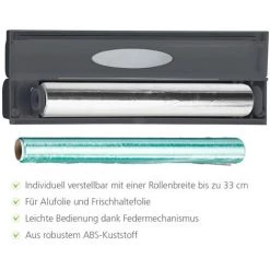WENKO Dérouleur Film Alimentaire, Dérouleur Papier Aluminium, Perfect Cutter, Anthracite, 38 X 5,2 X 6,7 Cm, Lot De 2 éponges Offertes 9 WENKO Dérouleur Film Alimentaire, Dérouleur Papier Aluminium, Perfect Cutter, Anthracite, 38 X 5,2 X 6,7 Cm, Lot De 2 éponges Offertes -WENKO Soldes 32712525 3