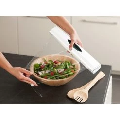 WENKO Dérouleur Film Alimentaire, Distributeur Papier Aluminium, Perfect Cutter, Blanc, 38x5,2x6,7 Cm, Lot De 2 éponges Offertes -WENKO Soldes 32712528 5