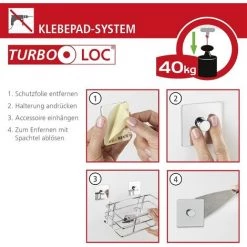 WENKO Porte Serviette Mural, Fixation Sans Perçage, Adhésif Puissant, Charge 40kg, Lot De 2 éponges Offertes -WENKO Soldes 32712530 5