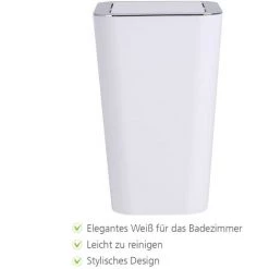 WENKO Petite Poubelle Salle De Bain, Candy Blanc, Capacité 6L, 18x28.5x18 Cm, Lot De 2 éponges Offertes 10 WENKO Petite Poubelle Salle De Bain, Candy Blanc, Capacité 6L, 18x28.5x18 Cm, Lot De 2 éponges Offertes -WENKO Soldes 32712532 4