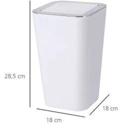 WENKO Petite Poubelle Salle De Bain, Candy Blanc, Capacité 6L, 18x28.5x18 Cm, Lot De 2 éponges Offertes 11 WENKO Petite Poubelle Salle De Bain, Candy Blanc, Capacité 6L, 18x28.5x18 Cm, Lot De 2 éponges Offertes -WENKO Soldes 32712532 5