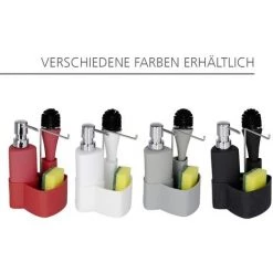 WENKO Rangement évier, Distributeur Liquide Vaisselle Porte Eponge, Brosse, Noir, Lot De 2 éponges Offertes -WENKO Soldes 32712534 4