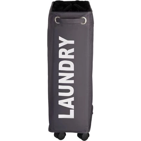 WENKO Panier à Linge étroit, "Laundry", Gris, Capacité 43L, Lot De 2 éponges Offertes 7 WENKO Panier à Linge étroit, "Laundry", Gris, Capacité 43L, Lot De 2 éponges Offertes – Image 5