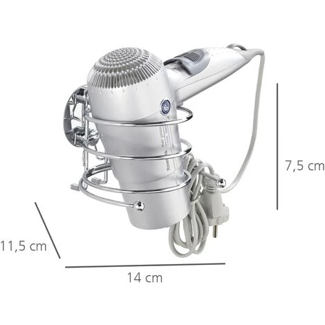 WENKO Porte Sèche Cheveux Mural Sans Perçage Turbo Loc, Support Sèche Cheveux Mural, Adhésif Puissant, Charge 40kg, Lot De 2 éponges Offertes 6 WENKO Porte Sèche Cheveux Mural Sans Perçage Turbo Loc, Support Sèche Cheveux Mural, Adhésif Puissant, Charge 40kg, Lot De 2 éponges Offertes – Image 4