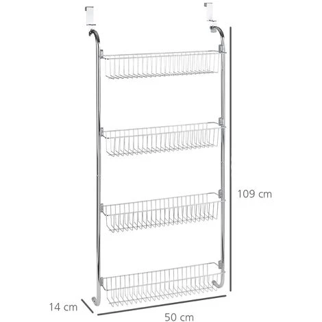 WENKO Etagère à Suspendre Ou à Fixer, 4 Paniers De Rangement, 50x109x14 Cm, Acier Chromé, Lot De 2 éponges Offertes 7 WENKO Etagère à Suspendre Ou à Fixer, 4 Paniers De Rangement, 50x109x14 Cm, Acier Chromé, Lot De 2 éponges Offertes – Image 5