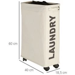 WENKO Panier à Linge étroit, Panier à Linge Sale Corno, "Laundry", Beige, Capacité 43L, Lot De 2 éponges Offertes 9 WENKO Panier à Linge étroit, Panier à Linge Sale Corno, "Laundry", Beige, Capacité 43L, Lot De 2 éponges Offertes -WENKO Soldes 32712540 3