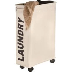 WENKO Panier à Linge étroit, Panier à Linge Sale Corno, "Laundry", Beige, Capacité 43L, Lot De 2 éponges Offertes 11 WENKO Panier à Linge étroit, Panier à Linge Sale Corno, "Laundry", Beige, Capacité 43L, Lot De 2 éponges Offertes -WENKO Soldes 32712540 5