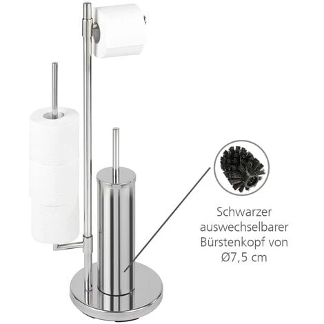 WENKO Serviteur WC 3en1, Distributeur Papier Toilette, Brosse WC Et Range Papier Toilette, Universalo Neo, Lot De 2 éponges Offertes 5 WENKO Serviteur WC 3en1, Distributeur Papier Toilette, Brosse WC Et Range Papier Toilette, Universalo Neo, Lot De 2 éponges Offertes – Image 3