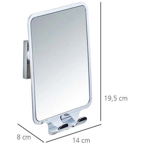 WENKO Miroir Mural Sans Perçage Vacuum Loc®, Miroir Antibuée Pour Utilisation Sous La Douche, Quadro, 14x19,5x8 Cm, Lot De 2 éponges Offertes 6 WENKO Miroir Mural Sans Perçage Vacuum Loc®, Miroir Antibuée Pour Utilisation Sous La Douche, Quadro, 14x19,5x8 Cm, Lot De 2 éponges Offertes – Image 4