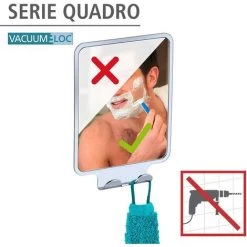 WENKO Miroir Mural Sans Perçage Vacuum Loc®, Miroir Antibuée Pour Utilisation Sous La Douche, Quadro, 14x19,5x8 Cm, Lot De 2 éponges Offertes 11 WENKO Miroir Mural Sans Perçage Vacuum Loc®, Miroir Antibuée Pour Utilisation Sous La Douche, Quadro, 14x19,5x8 Cm, Lot De 2 éponges Offertes -WENKO Soldes 32712544 5