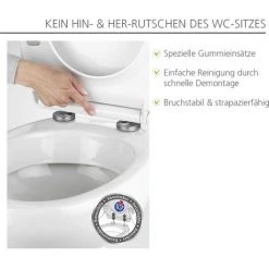 WENKO Abattant WC Original, Abattant WC Avec Frein De Chute, Fixation Inox, Duroplast, Lot De 2 éponges Offertes 9 WENKO Abattant WC Original, Abattant WC Avec Frein De Chute, Fixation Inox, Duroplast, Lot De 2 éponges Offertes -WENKO Soldes 32712546 3