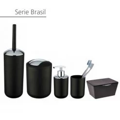 WENKO Poubelle Salle De Bain Brasil S Noir, Mini Poubelle Salle De Bain 2L, Ø 14x21 Cm, Lot De 2 éponges Offertes 10 WENKO Poubelle Salle De Bain Brasil S Noir, Mini Poubelle Salle De Bain 2L, Ø 14x21 Cm, Lot De 2 éponges Offertes -WENKO Soldes 32712547 4