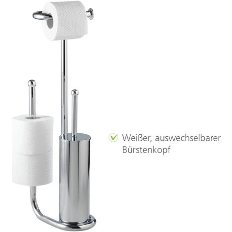 WENKO Serviteur WC 3en1, Distributeur Papier Toilette, Brosse WC Et Range Papier Toilette, Universalo, Lot De 2 éponges Offertes 5 WENKO Serviteur WC 3en1, Distributeur Papier Toilette, Brosse WC Et Range Papier Toilette, Universalo, Lot De 2 éponges Offertes – Image 3