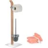 WENKO Combiné WC 2en1, Brosse WC Et Dérouleur Papier Toilette, Bois Et Acier Chromé, Lot De 2 éponges Offertes 1 WENKO Combiné WC 2en1, Brosse WC Et Dérouleur Papier Toilette, Bois Et Acier Chromé, Lot De 2 éponges Offertes -WENKO Soldes 32712551 1