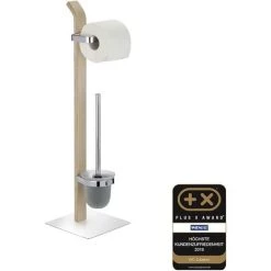 WENKO Combiné WC 2en1, Brosse WC Et Dérouleur Papier Toilette, Bois Et Acier Chromé, Lot De 2 éponges Offertes 8 WENKO Combiné WC 2en1, Brosse WC Et Dérouleur Papier Toilette, Bois Et Acier Chromé, Lot De 2 éponges Offertes -WENKO Soldes 32712551 2