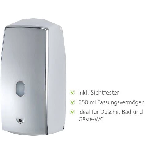 WENKO Distributeur Savon Automatique Mural, Sans Contact, Système Infrarouge, 650 Ml, Lot De 2 éponges Offertes 5 WENKO Distributeur Savon Automatique Mural, Sans Contact, Système Infrarouge, 650 Ml, Lot De 2 éponges Offertes – Image 3