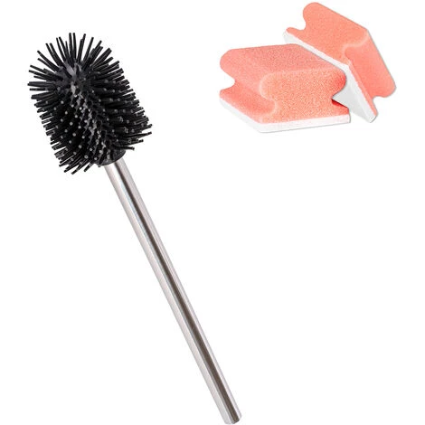 WENKO Tête Rechange Brosse Wc Noir Silicone, ø7,5 Cm, Lot De 2 éponges Offertes 3 WENKO Tête Rechange Brosse Wc Noir Silicone, ø7,5 Cm, Lot De 2 éponges Offertes
