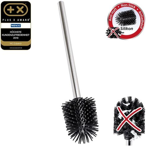 WENKO Tête Rechange Brosse Wc Noir Silicone, ø7,5 Cm, Lot De 2 éponges Offertes 4 WENKO Tête Rechange Brosse Wc Noir Silicone, ø7,5 Cm, Lot De 2 éponges Offertes – Image 2