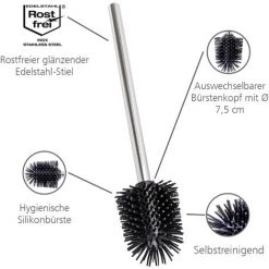 WENKO Tête Rechange Brosse Wc Noir Silicone, ø7,5 Cm, Lot De 2 éponges Offertes 9 WENKO Tête Rechange Brosse Wc Noir Silicone, ø7,5 Cm, Lot De 2 éponges Offertes -WENKO Soldes 32712555 3