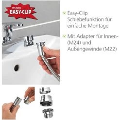 WENKO Douchette Lavabo, Douchette Lavabo Salle De Bain Universelle En Inox, Longueur 1m50, Lot De 2 éponges Offertes 9 WENKO Douchette Lavabo, Douchette Lavabo Salle De Bain Universelle En Inox, Longueur 1m50, Lot De 2 éponges Offertes -WENKO Soldes 32712556 3