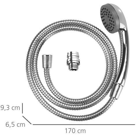 WENKO Douchette Lavabo, Douchette Lavabo Salle De Bain Universelle En Inox, Longueur 1m50, Lot De 2 éponges Offertes 6 WENKO Douchette Lavabo, Douchette Lavabo Salle De Bain Universelle En Inox, Longueur 1m50, Lot De 2 éponges Offertes – Image 4
