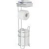 WENKO Serviteur WC 3en1, Porte Papier Papier Toilette Sur Pied Avec étagère De Rangement Et Range Papier Toilette Jusqu'à 2 Rouleaux, Métal, 15x18x59 Cm, Chromé -WENKO Soldes 32747953 1