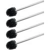 WENKO Brosse WC De Rechange, Brosse WC Noire Avec Manche En Acier Inox, Lot De 4 Brosses WC De Rechange, Format économique, Plastique - Acier Inox, ø8x35cm, Brillant - Noir -WENKO Soldes 32747968 1