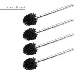 WENKO Brosse WC De Rechange, Brosse WC Noire Avec Manche En Acier Inox, Lot De 4 Brosses WC De Rechange, Format économique, Plastique - Acier Inox, ø8x35cm, Brillant - Noir 8 WENKO Brosse WC De Rechange, Brosse WC Noire Avec Manche En Acier Inox, Lot De 4 Brosses WC De Rechange, Format économique, Plastique - Acier Inox, ø8x35cm, Brillant - Noir -WENKO Soldes 32747968 2