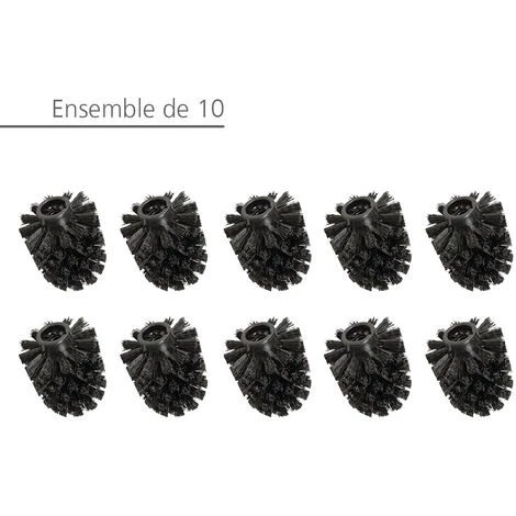 WENKO Brosse Wc Noire De Rechange, Tête Rechange Brosse Wc Taille Standard, Lot De 10 Têtes De Brosse WC De Rechange, Format économique, Plastique, ø8 Cm, Noir 4 WENKO Brosse Wc Noire De Rechange, Tête Rechange Brosse Wc Taille Standard, Lot De 10 Têtes De Brosse WC De Rechange, Format économique, Plastique, ø8 Cm, Noir – Image 2