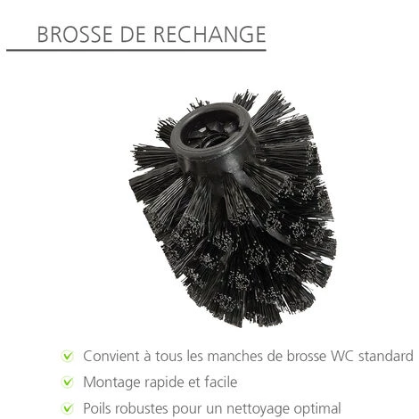 WENKO Brosse Wc Noire De Rechange, Tête Rechange Brosse Wc Taille Standard, Lot De 10 Têtes De Brosse WC De Rechange, Format économique, Plastique, ø8 Cm, Noir 5 WENKO Brosse Wc Noire De Rechange, Tête Rechange Brosse Wc Taille Standard, Lot De 10 Têtes De Brosse WC De Rechange, Format économique, Plastique, ø8 Cm, Noir – Image 3