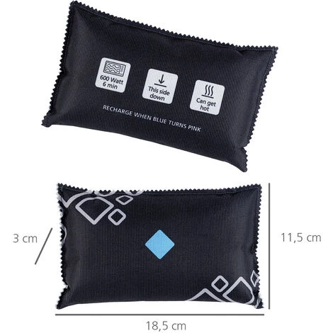 WENKO Déshumidificateur Voiture, Anti Humidité Voiture Avec Indicateur, Absorbeur D'humidité Voiture Réutilisable, Lot De 2 X 400g, Polyester, 18,5x3x11,5 Cm, Noir 7 WENKO Déshumidificateur Voiture, Anti Humidité Voiture Avec Indicateur, Absorbeur D'humidité Voiture Réutilisable, Lot De 2 X 400g, Polyester, 18,5x3x11,5 Cm, Noir – Image 5