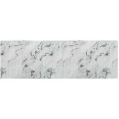 WENKO Tapis De Bain En Mousse Marmor, Tapis Salle De Bain Antidérapant Effet Marbre, Plastique, 65x200 Cm, Gris