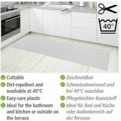 WENKO Tapis De Bain En Mousse, Tapis Salle De Bain Antidérapant, Plastique, 65x200 Cm, Blanc 9 WENKO Tapis De Bain En Mousse, Tapis Salle De Bain Antidérapant, Plastique, 65x200 Cm, Blanc -WENKO Soldes 32804258 3