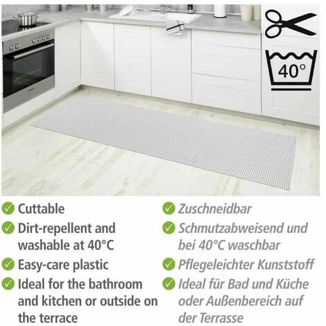 WENKO Tapis De Bain En Mousse, Tapis Salle De Bain Antidérapant, Plastique, 65x200 Cm, Blanc 5 WENKO Tapis De Bain En Mousse, Tapis Salle De Bain Antidérapant, Plastique, 65x200 Cm, Blanc – Image 3