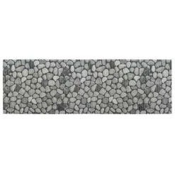 WENKO Tapis De Bain En Mousse Sassi, Tapis Salle De Bain Antidérapant, Plastique Effet Pierre, 65x200 Cm, Gris