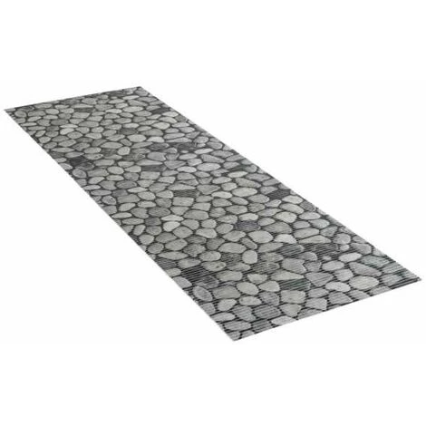WENKO Tapis De Bain En Mousse Sassi, Tapis Salle De Bain Antidérapant, Plastique Effet Pierre, 65x200 Cm, Gris 7 WENKO Tapis De Bain En Mousse Sassi, Tapis Salle De Bain Antidérapant, Plastique Effet Pierre, 65x200 Cm, Gris – Image 5