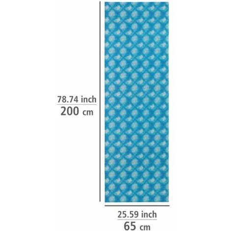 WENKO Tapis De Bain En Mousse Flow, Tapis Salle De Bain Antidérapant, Plastique, 65x200 Cm, Bleu 6 WENKO Tapis De Bain En Mousse Flow, Tapis Salle De Bain Antidérapant, Plastique, 65x200 Cm, Bleu – Image 4