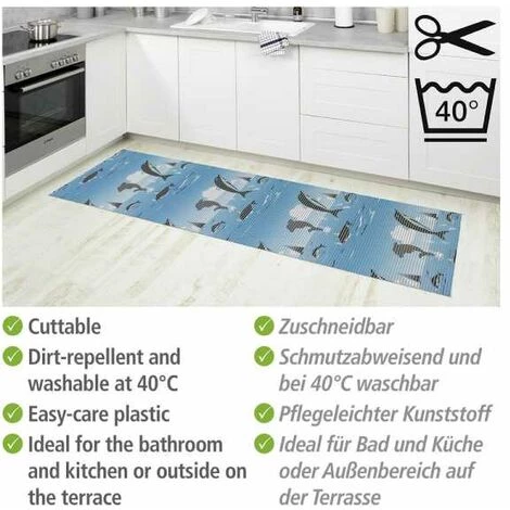 WENKO Tapis De Bain En Mousse Delfin, Tapis Salle De Bain Antidérapant, Motif Dauphin, Plastique, 65x200 Cm, Multicolore 5 WENKO Tapis De Bain En Mousse Delfin, Tapis Salle De Bain Antidérapant, Motif Dauphin, Plastique, 65x200 Cm, Multicolore – Image 3