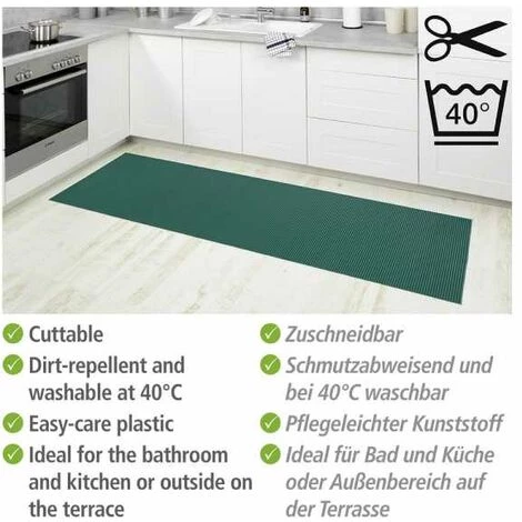 WENKO Tapis De Bain En Mousse, Tapis Salle De Bain Antidérapant, Plastique, 65x200 Cm, Vert Pétrole 5 WENKO Tapis De Bain En Mousse, Tapis Salle De Bain Antidérapant, Plastique, 65x200 Cm, Vert Pétrole – Image 3