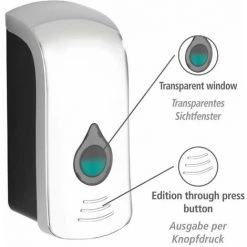 WENKO Distributeur Savon Liquide Mural Ranera L, Distributeur Gel Hydroalcoolique Mural, Sans Perçage, Capacité 740 Ml, Plastique, 10,5x24,5x10,5 Cm, Chromé -WENKO Soldes 32804277 3