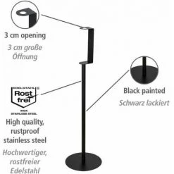 WENKO Support Pied Pour Gel Hydroalcoolique, S, Acier Inox, Ø 25x93 Cm, Noir Mat 8 WENKO Support Pied Pour Gel Hydroalcoolique, S, Acier Inox, Ø 25x93 Cm, Noir Mat -WENKO Soldes 32804283 2