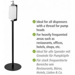 WENKO Support Pied Pour Gel Hydroalcoolique, S, Acier Inox, Ø 25x93 Cm, Noir Mat 9 WENKO Support Pied Pour Gel Hydroalcoolique, S, Acier Inox, Ø 25x93 Cm, Noir Mat -WENKO Soldes 32804283 3
