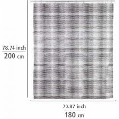 WENKO Rideau De Douche Original Leblon, Rideau De Douche 180x200 Cm, Lavable En Machine Et Waterproof, 12 Anneaux Rideau De Douche En Plastique Blanc Inclus, Polyester, 180x200 Cm, Gris - Blanc -WENKO Soldes 32804290 5
