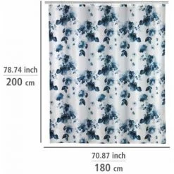 WENKO Rideau De Douche Antimoisissure Rose Bleu, Rideau De Douche Original, Lavable En Machine Et Waterproof, 12 Anneaux Rideau De Douche En Plastique Blanc Inclus, Polyester, 180x200 Cm, Bleu - Blanc 11 WENKO Rideau De Douche Antimoisissure Rose Bleu, Rideau De Douche Original, Lavable En Machine Et Waterproof, 12 Anneaux Rideau De Douche En Plastique Blanc Inclus, Polyester, 180x200 Cm, Bleu - Blanc -WENKO Soldes 32804293 5