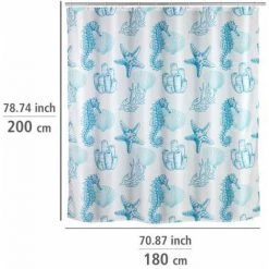 WENKO Rideau De Douche Antimoisissure Lagoa, Rideau De Douche Original, Lavable En Machine Et Waterproof, 12 Anneaux Rideau De Douche En Plastique Blanc Inclus, Polyester, 180x200 Cm, Bleu - Blanc 11 WENKO Rideau De Douche Antimoisissure Lagoa, Rideau De Douche Original, Lavable En Machine Et Waterproof, 12 Anneaux Rideau De Douche En Plastique Blanc Inclus, Polyester, 180x200 Cm, Bleu - Blanc -WENKO Soldes 32804294 5