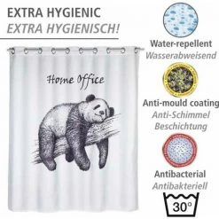 WENKO Rideau De Douche Antimoisissure Home Office Comfort Flex, Rideau De Douche Original, Lavable En Machine Et Waterproof, 10 Anneaux Rideau De Douche Intégrés, Polyester, 180x200 Cm, Noir - Blanc 9 WENKO Rideau De Douche Antimoisissure Home Office Comfort Flex, Rideau De Douche Original, Lavable En Machine Et Waterproof, 10 Anneaux Rideau De Douche Intégrés, Polyester, 180x200 Cm, Noir - Blanc -WENKO Soldes 32804301 3