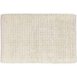 WENKO Tapis De Bain Urdu, Tapis Salle De Bain Anitdérapant, Coton Mélangé, 60x90 Cm, Ecru