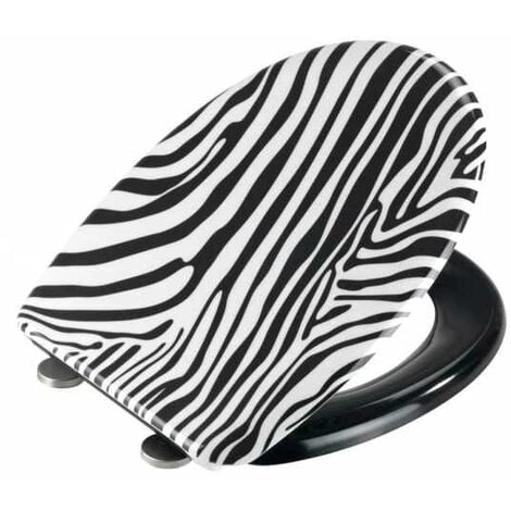 WENKO Abattant WC Original Wild, Abattant WC Avec Frein De Chute "easy Close", Fixation Acier Inox "fix Clip", Duroplastique, 38x45 Cm, Multicolore 4 WENKO Abattant WC Original Wild, Abattant WC Avec Frein De Chute "easy Close", Fixation Acier Inox "fix Clip", Duroplastique, 38x45 Cm, Multicolore – Image 2